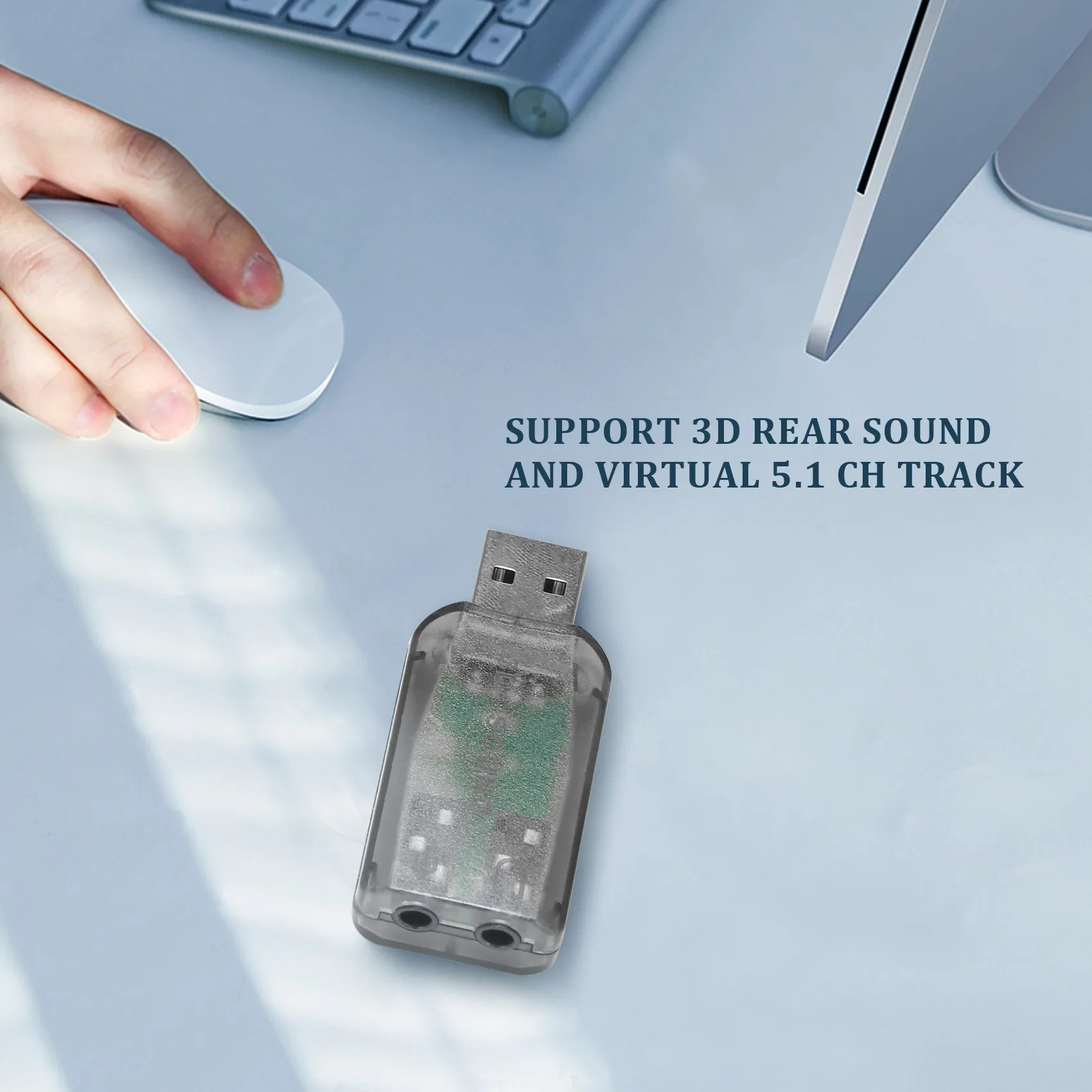 سماعة رأس ستيريو ومقبس من USB إلى من الميكروفون وسماعة رأس ، بطاقة صوت ثلاثية الأبعاد ، محول صوت ، كمبيوتر شخصي