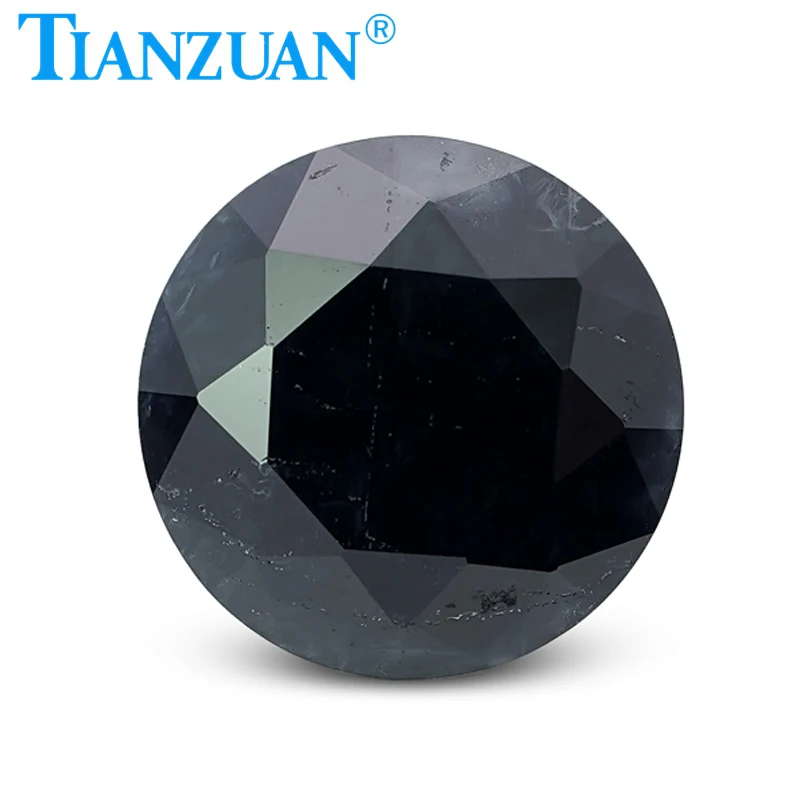 

1.47ct Natural Sapphire Black Color Round Shape Brilliant Cut Loose Gem Stone with GRC Certificate