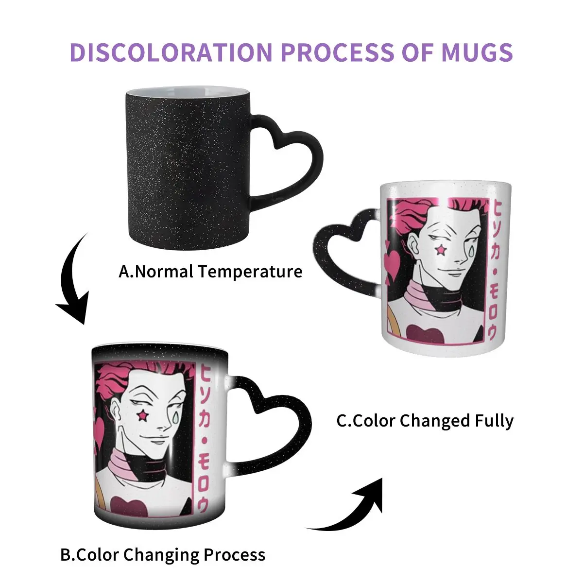 Hisoka Mug Color Changing Creative Mug Colored Porcelain Drinking Cups