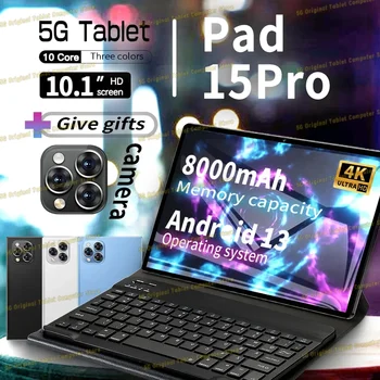 2024 NEW Pad15Pro Android Tablet 10.1 inch Global Version 5G Android 13 16GB 1T 5G Dual SIM Phone Call GPS Bluetooth WiFi Google