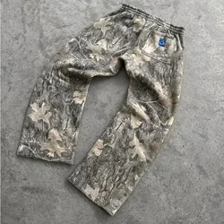 Y2K Retro Sweatpants Camo Pattern Print Streetwear Men's Harajuku Street Hip Hop Unisex Casual Camo Loose Pants