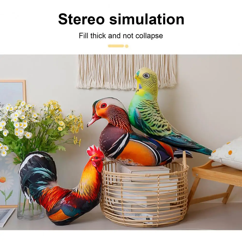 Realistic Plush Pigeon Plush Toy Soft Stuffed Pillow Realistic Duck Goose Chicken Gift for Kids Home Decor Soft Cuddly Toy
