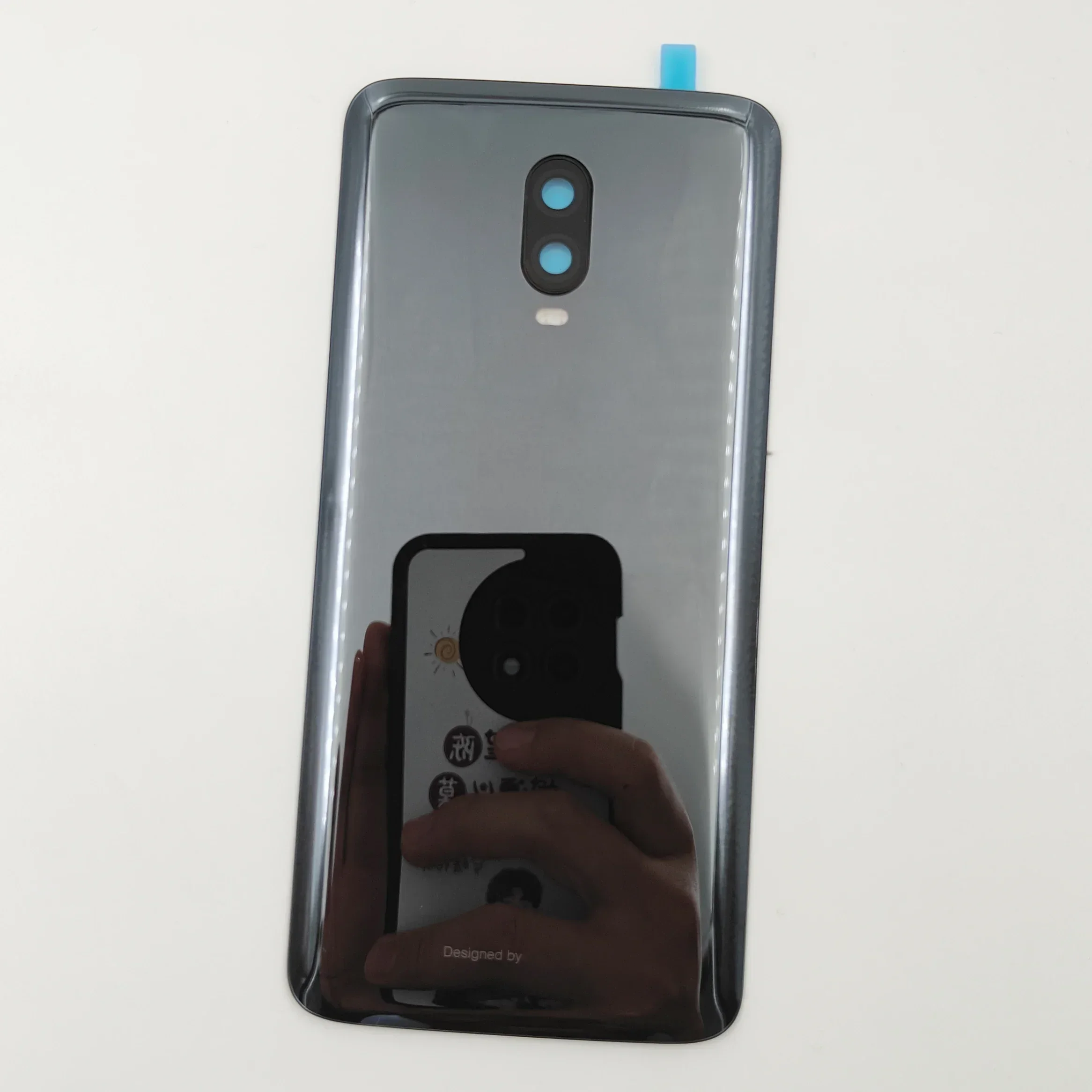 A+++ Glass Back Lid For OnePlus 6T Battery Cover Rear Door Housing Panel Case With Camera Lens Flashlight Adhesive Sticker