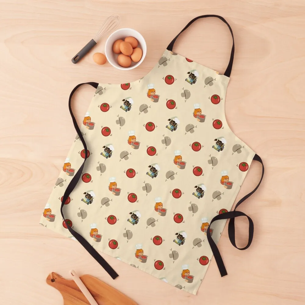 

Cooking Stress (Toms and ‘Shrooms) Apron chef for man Kitchen Front nail tech supplies For Nail Stylist Apron