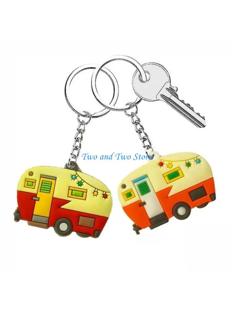 HX6F 10Pcs Road Trip Campers Keychain Miniature Motorhome Pendant Keyring Stylish Bag Charm Jewelry for Camping Enthusiasts