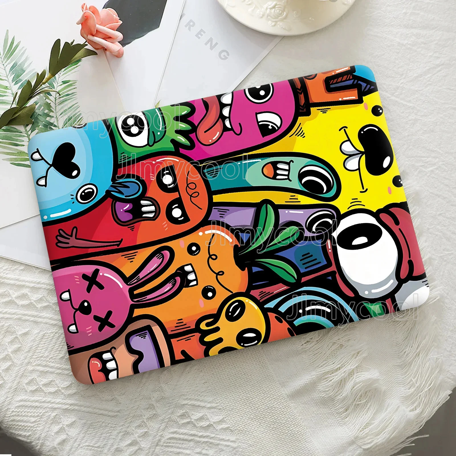 

DIY 1 Set of 2 A + C Side Rendering Laptop Protective Film Bright Self adhesive Removable Decorative Sticker