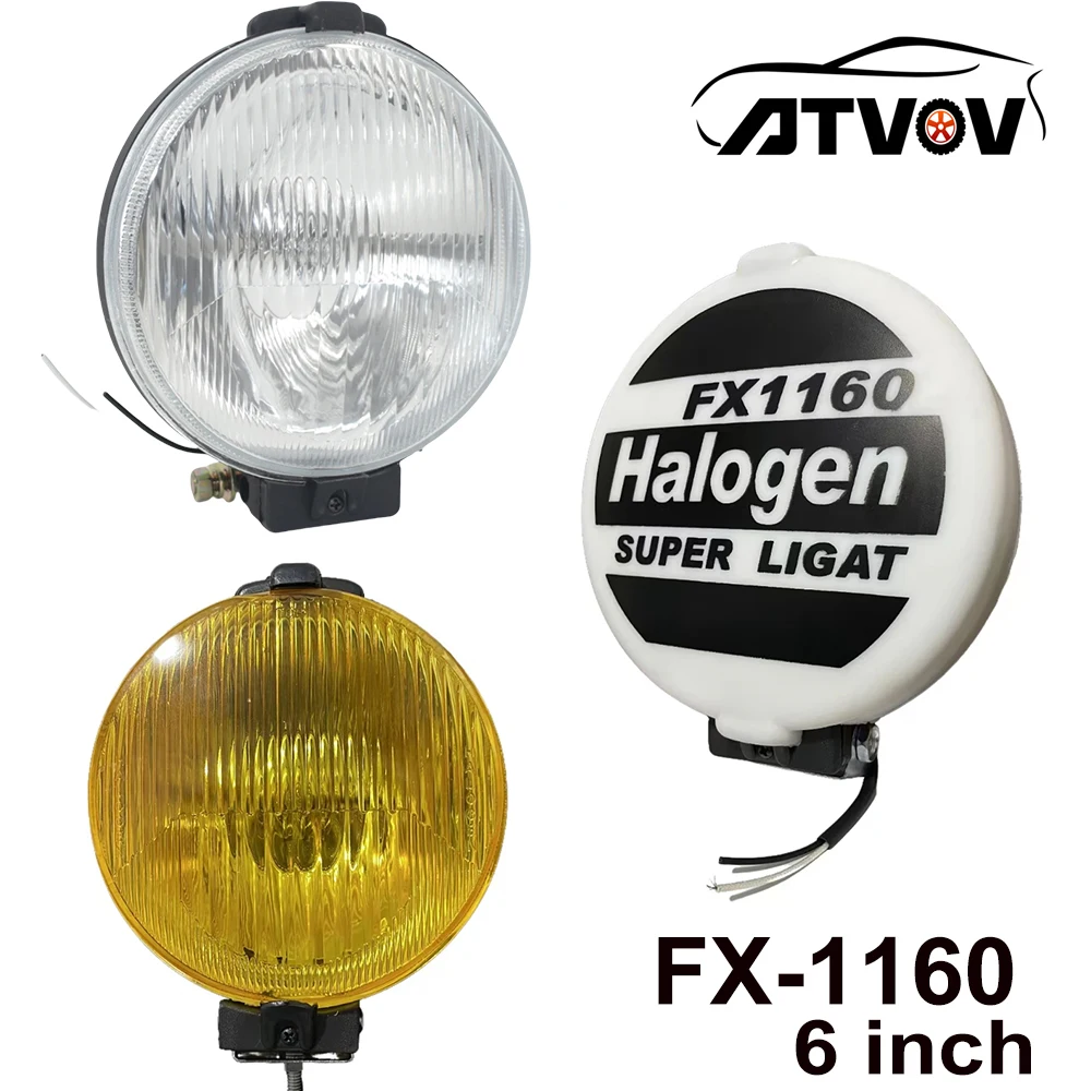 Atvov 1x 6 " Inch Fx1160 Halogen 12V 55W Truck Sport Round Light Work Light