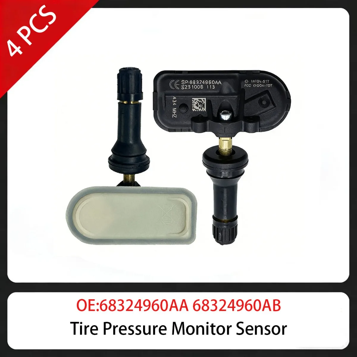 

4 шт. датчик давления в шинах 68324960AA 68324960AB 433 МГц для Jeep Cherokee Ram 1500 2500 3500 Ram Cargo Van