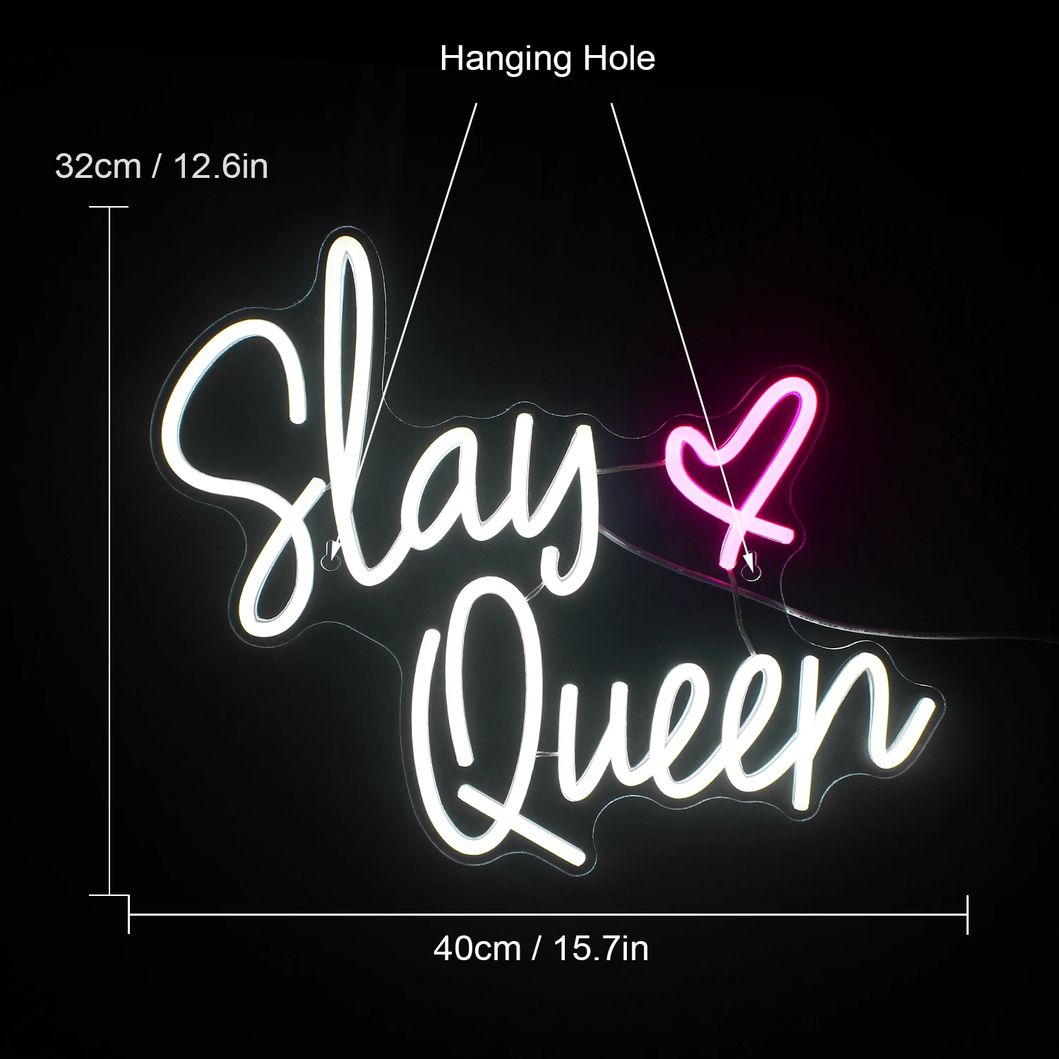 Slay Queen LED Neon Sign Cool Personalized Handmade Neon Light for Party Bedroom Club Store Decoration Neon USB Powered Light