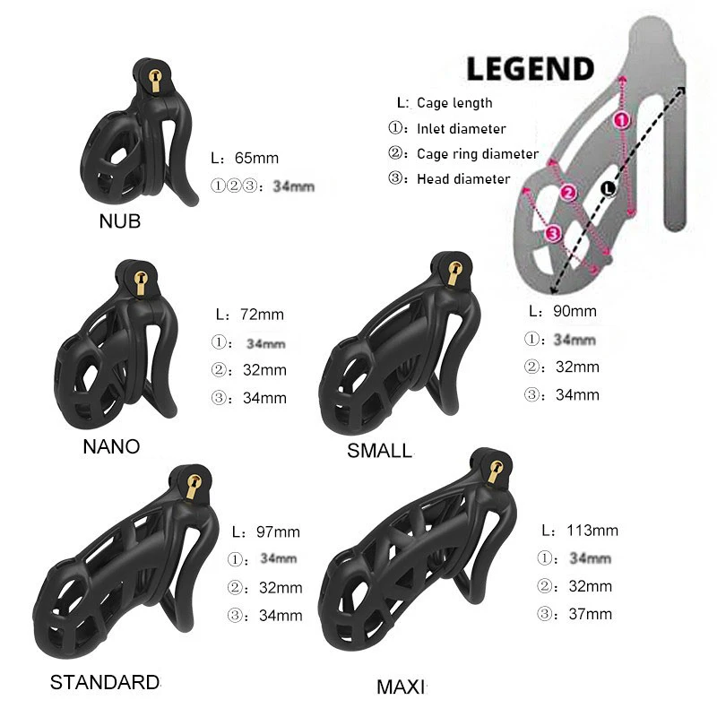 Male Chastity Device Cage Sleeve for Penis Cock Cage with 4 Penis Cock Ring Lock Penis Cage Bondage Belt Fetish Sex Toy for Men