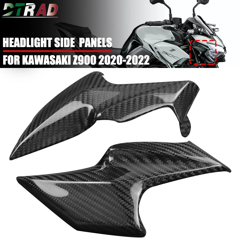 

Z 900 For KAWASAKI Z900 2020-2022 Carbon Fiber Front Headlight Side Panels HeadLamp Cover Fairing Kit Motorcycle Modified Parts