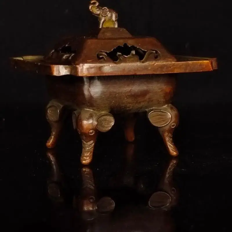 Four-legged elephant Incense Burner Statue for Tea Home Decor Ornaments