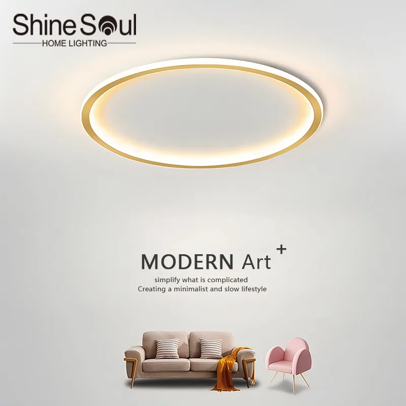 

Nordic Minimalist LED Ceiling Light Bedroom Living Room Study Room Corridor Lamp Ultra-thin Remote Dimming Decorative Chandelier