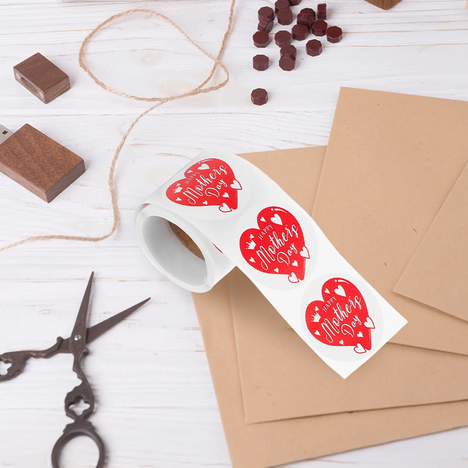

Наклейки-сердечки ко Дню матери, мягкие самоклеящиеся этикетки для открыток, конвертов, бутылок с водой, декоративные наклейки для рукоделия