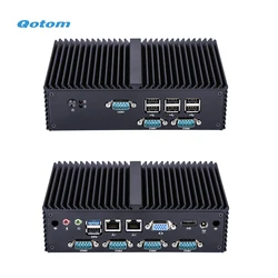 Qotom Mini PC Q190X With Bay Trail J1900 Quad Core 2.0 GHz HD VGA 6x COM PS/2 LPT Fanless Industrial PC Linux Win 7/8/10