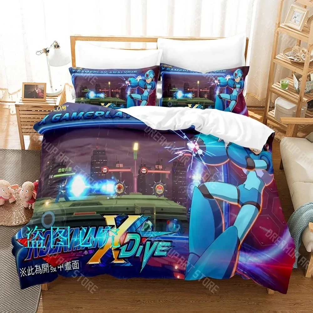 2026 3D Print Mega Man X DiVE Game Bedding Set Single Twin Full Queen King Size Bed Set Adult Kid Bedroom Duvetcover Sets
