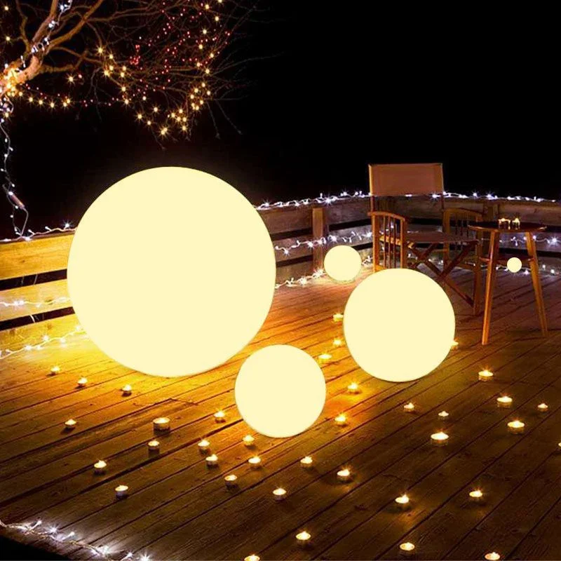 LED Ball Light Solar Lamp Outdoor Lawn Lamp USB Charging Luminous Ball Pool Bedroom Table Party Garden Lighting Remote Control