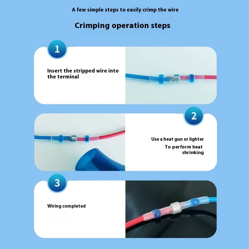 مقاوم للماء لحام حلقة SST سلك موصل الحرارة يتقلص أنبوب نوع مختومة سلك سريع لصق #3