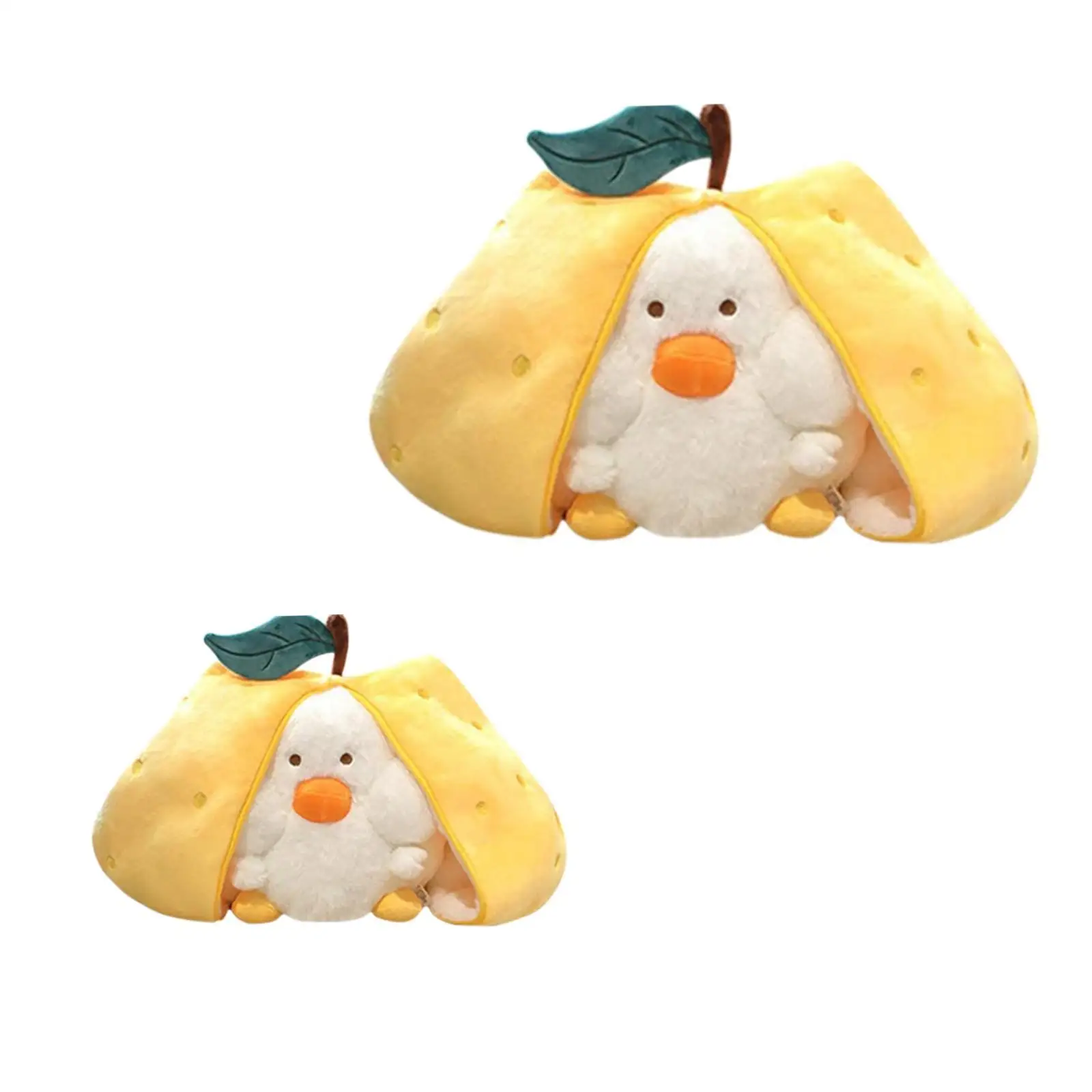 Pear Duck Stuffed Animal Huggable Home Decoration Comfortable Plush Cushion with Zipper for Adults Family Kids Gifts Boys Girls