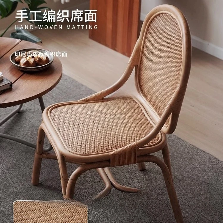 Retro, home, woven backrest, desk chair, wabi-sabi wind B & B, home balcony, leisure chair