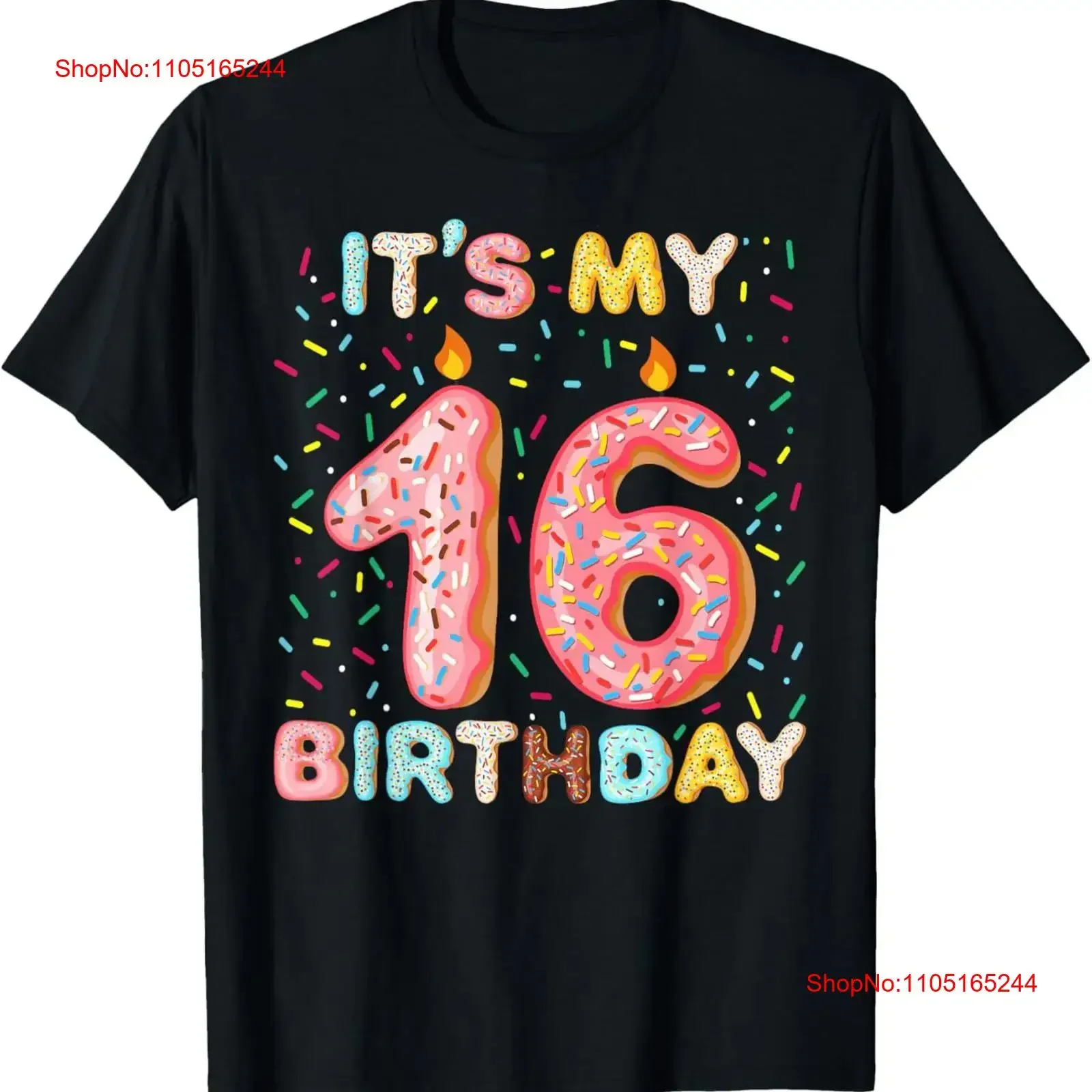 

It's My 16th Birthday Sweet Donut Girl 16 Years Old Kids T Shirt vintage Washed graphic Versatile Breathable fashion Slightly