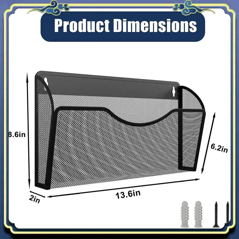 Portable Magnetic File Holder Capacity Office Hanging Magazine Rack For Refrigerator, File Cabinets