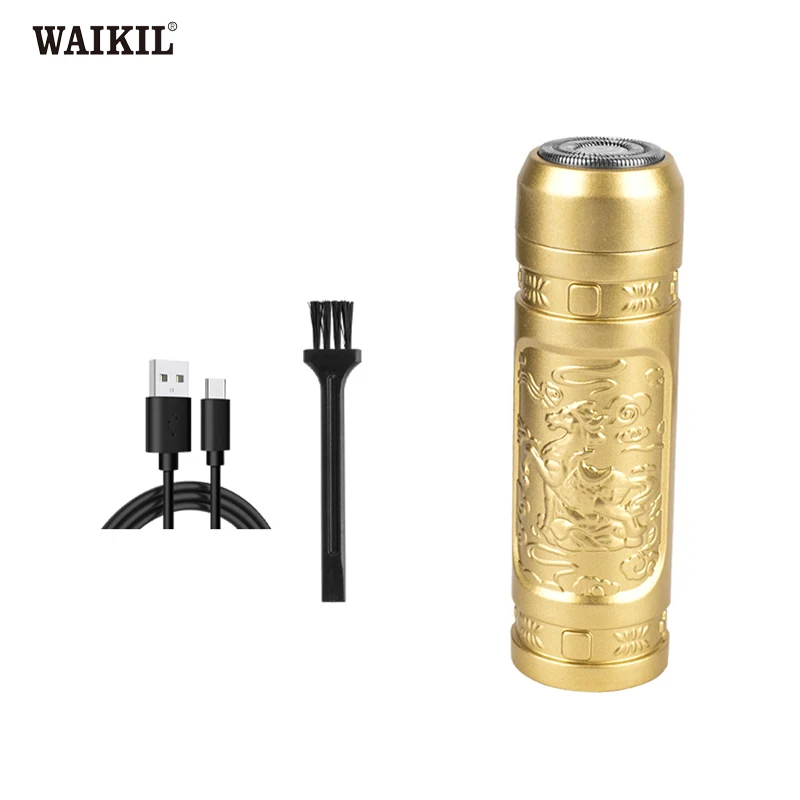 

WAIKIL Professional Home Men's Electric Mini Razor USB Charging Portable Car Travel Beard Trimmer Portable beard Scraper