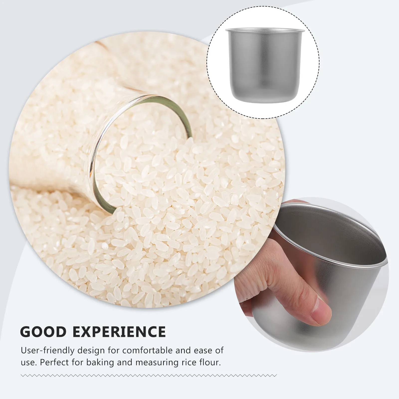 

Stainless Steel Measuring Cups Rice Container Kitchen Utensils Graduated Holder Clear Scale Baking Cooking Tool Kitchen