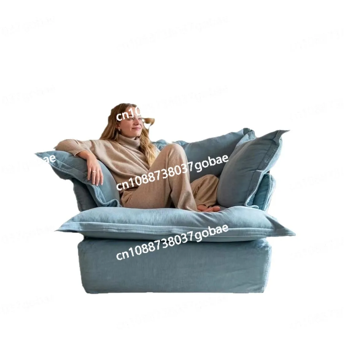 

Одноместный диван Wabi Sand из хлопка и льна и бархата