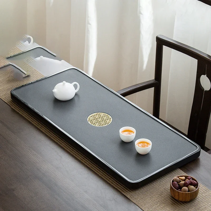 

Table Solid Wood Tea Tray Kung Fu Complete Coffee Rectangular Wooden Tray Vintage Drip Plateau De Service Office Accessories
