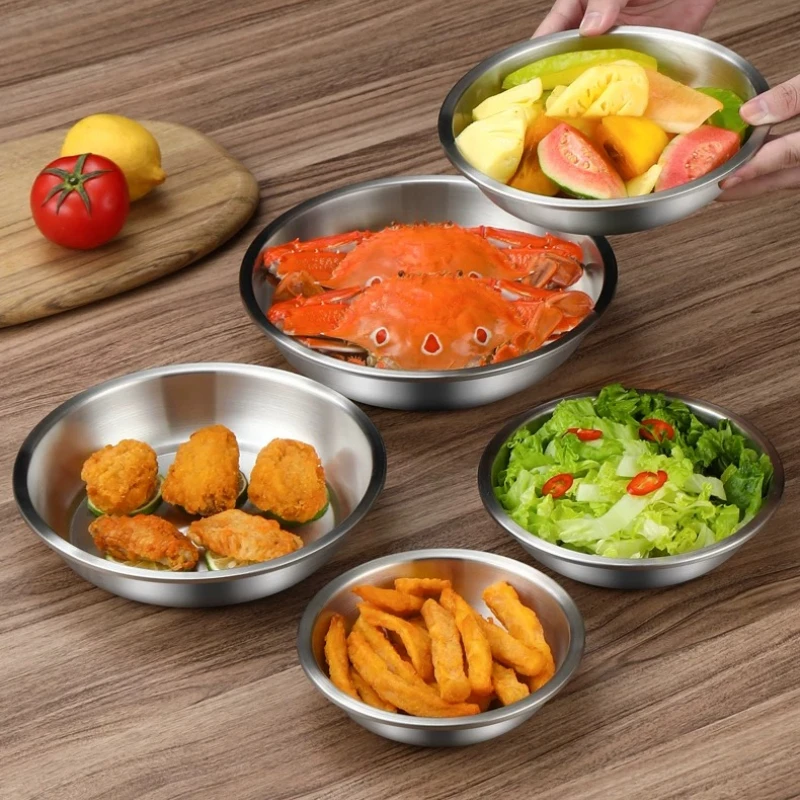 

LMM stainless steel plate dumpling plate spit bone plate fruit deepening cutlery