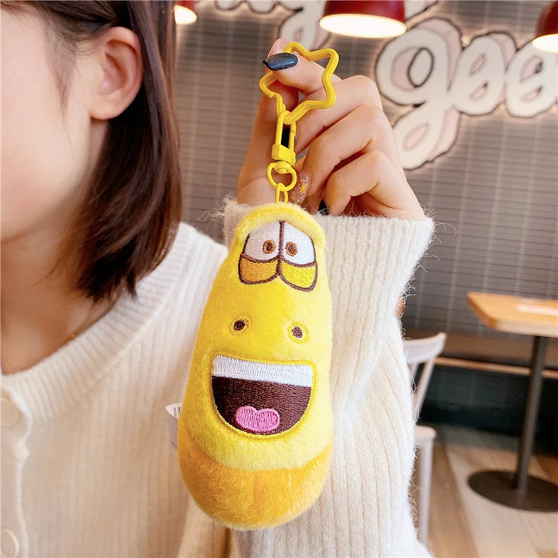 Porte-clés bande dessinée Anime amusant insecte limace porte-clés créatif larve jouets en peluche dessin animé Candice Guo poupée en peluche pour fille enfant bébé