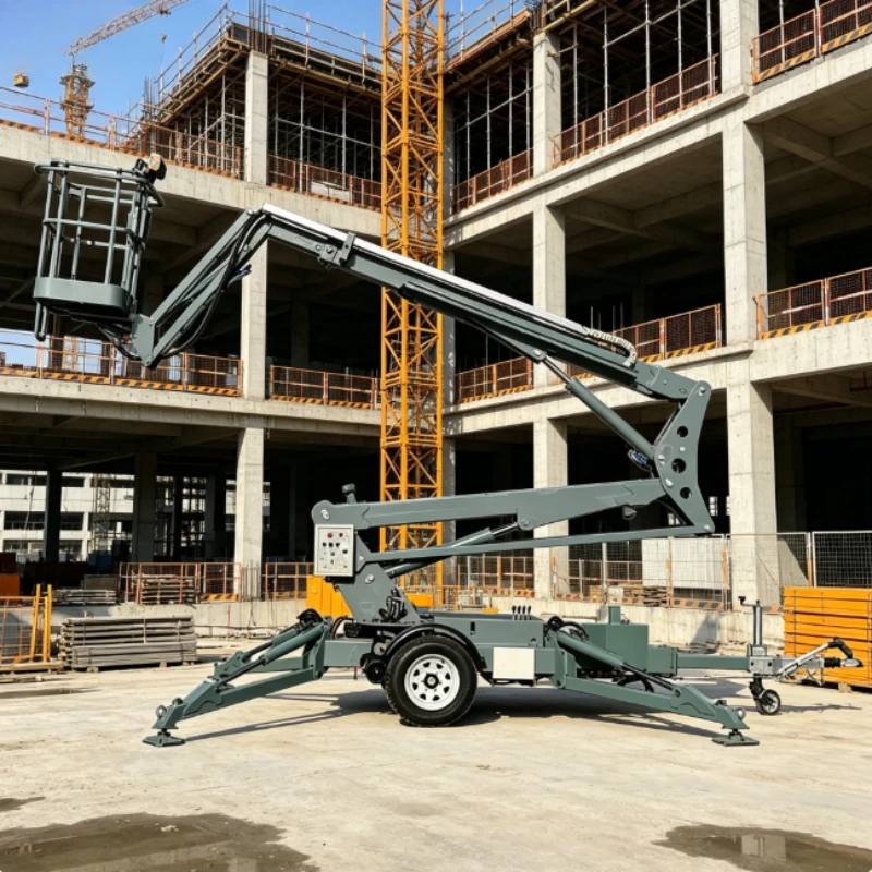 Customized Mini Small 10-20m Aerial Work Platform Trailer Telescopic Articulated Cherry Picker Spider Lift Towable Boom Lift
