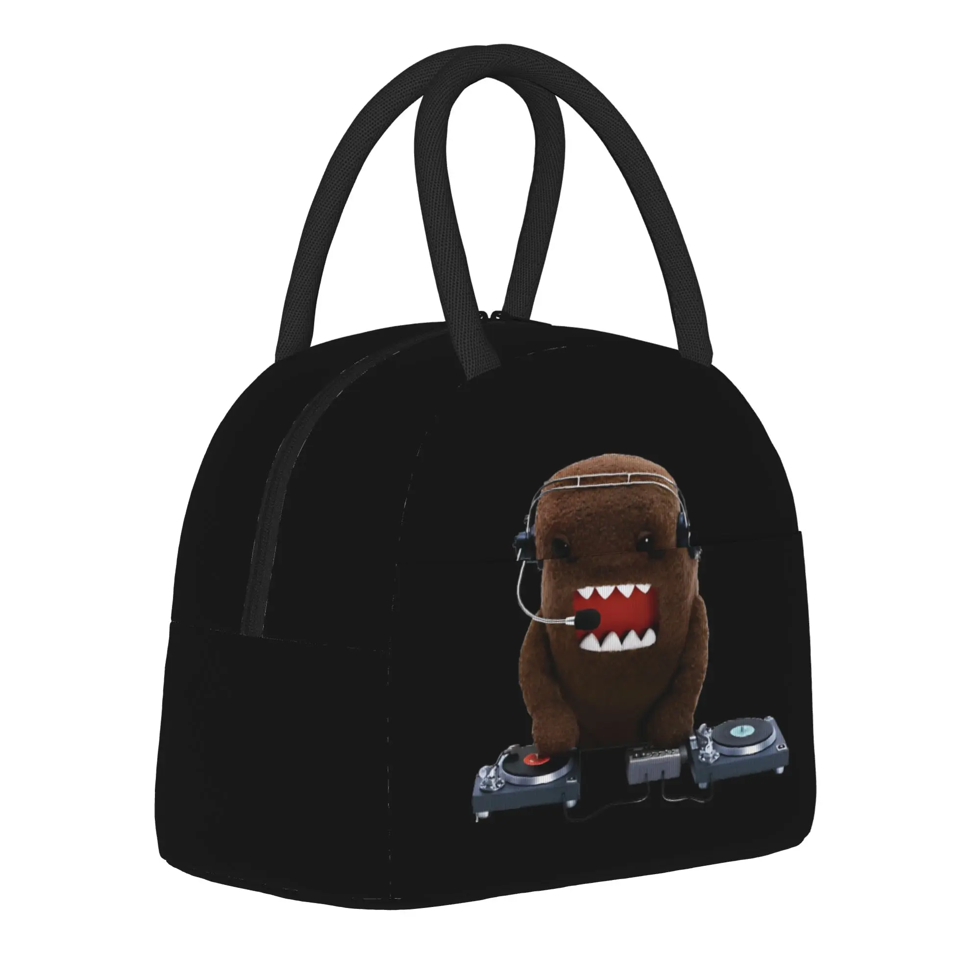 DJ Doll Kawaii  Insulated Lunch Bags High Capacity Domo Kun Reusable Thermal Bag Tote Lunch Box Work  Travel Food Handbags