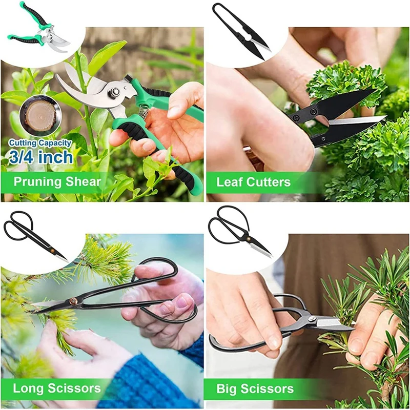 24-Piece Bonsai Tool Kit Replacement Bonsai Shape Maintenance, Gardening Bonsai Beginner Pruning Care Kit Pruning Shears