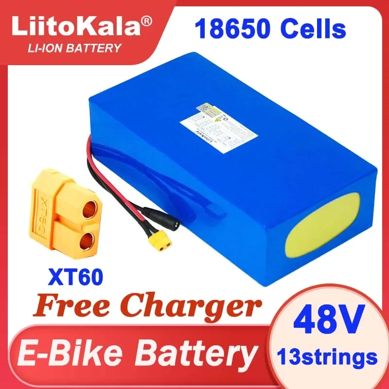 Akumulator LiitoKala 48V 32Ah 1500W wbudowany BMS 54.6v 20Ah 24Ah 18Ah 18650 baterie litowe do 54.6v 750W 1000W 1200W