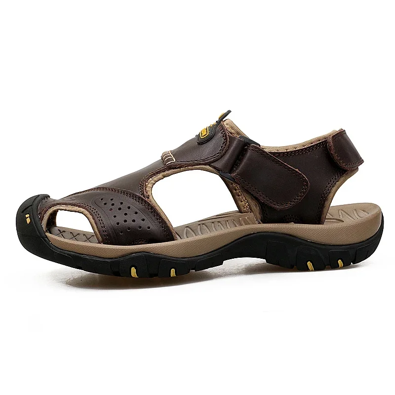 Shoes for Mens Sandals Genuine Leather Original Men\'s Sandals Models Mens Soft Sandles Comfortable Man Sandal Slippers Slipers