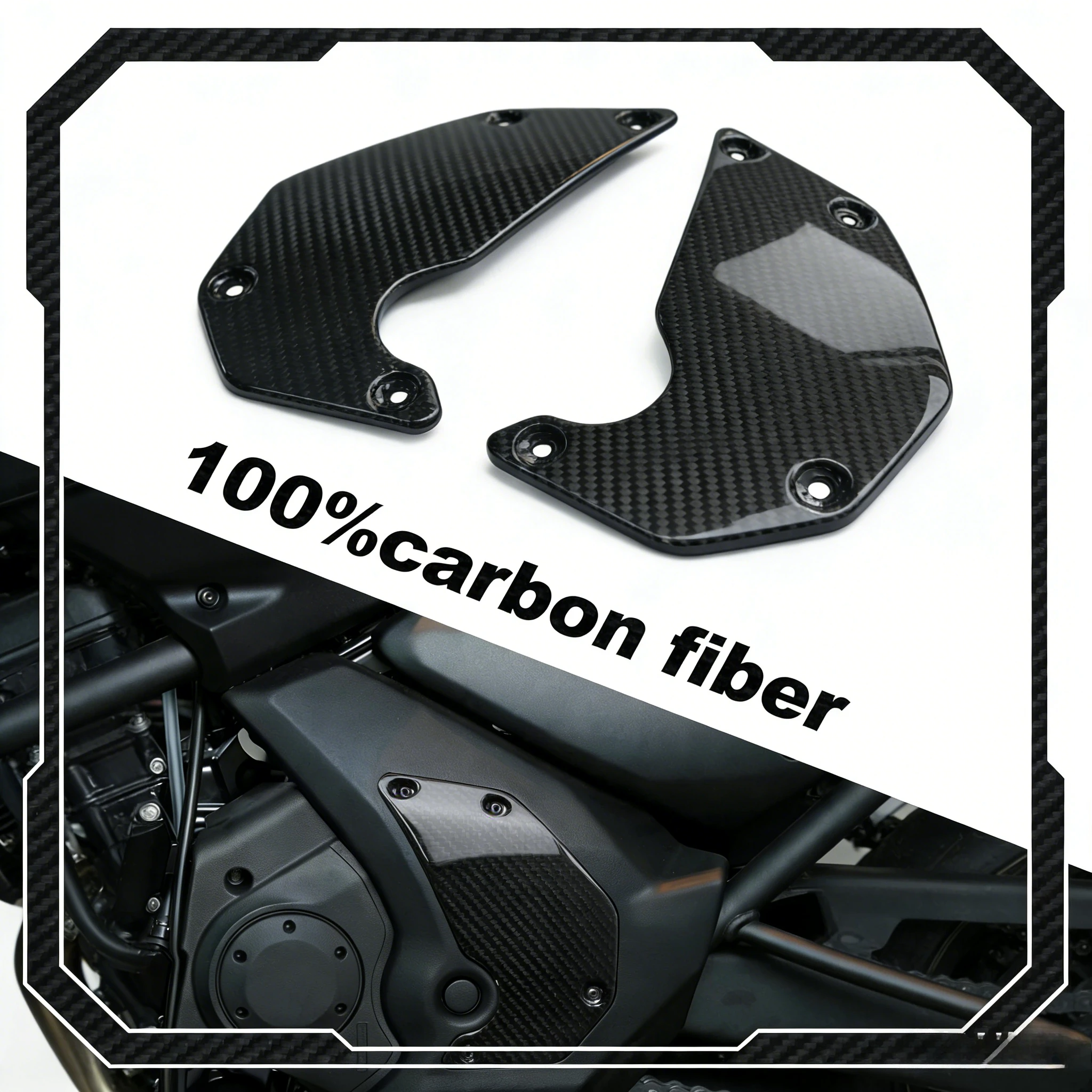 

100% Dry Carbon Fiber Fairing Trim Cover For Kawasaki Vulcan S 650 VN650 2015-2026 Motorcycle Accessories
