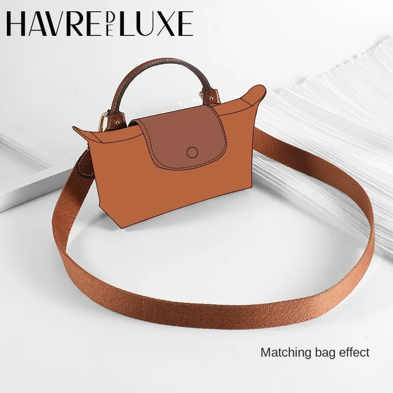 Холщовый наплечный ремень HAVREDELUXE для мини-сумки Longchamp, с бесплатной пробивкой, с пряжкой, комплект ремней на плечо, мессенджер