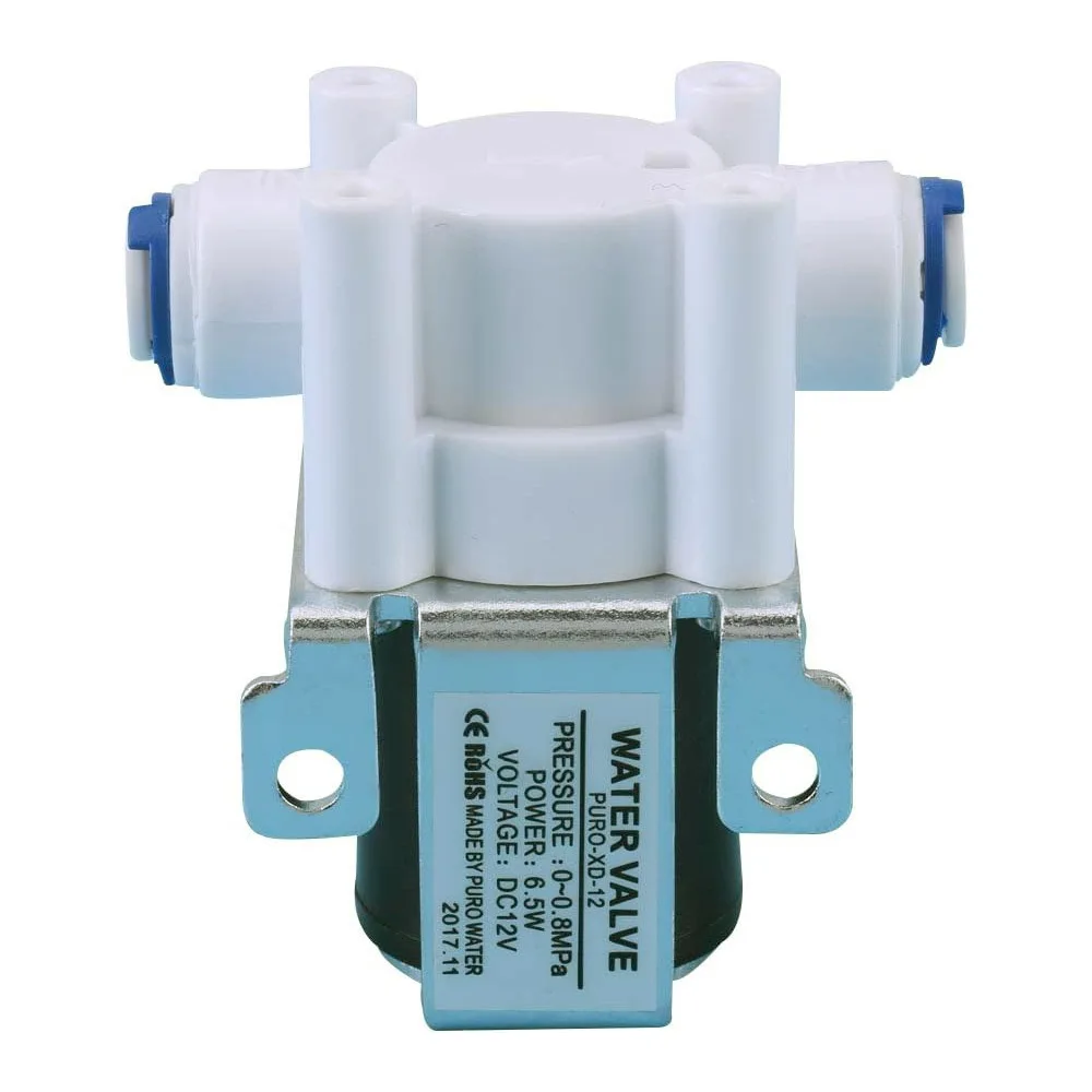 

1/4-inch 6.5mm Interface DC 12V Normally Closed Electric Solenoid Valve for Water Purifier Reverse Osmosis Valve Switch