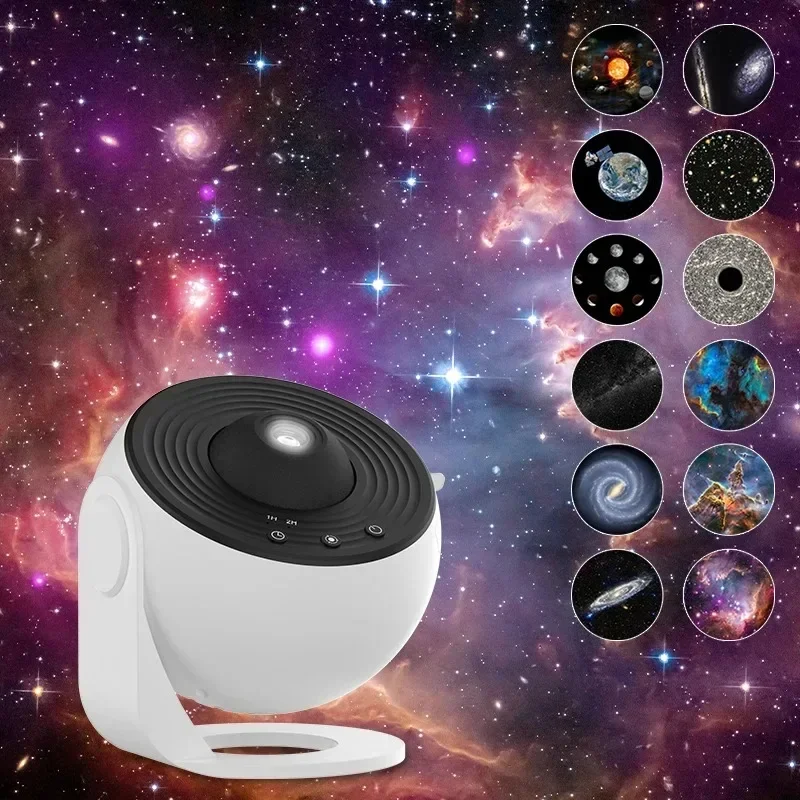 Globe Galaxy Projection Light 360 ° Rotating Focus HD Starry Sky Light Atmosphere Light Comes with 13 Film Films