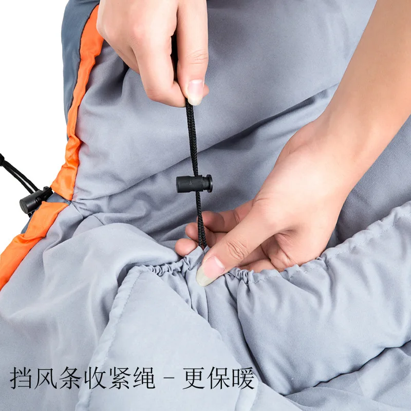 Novo produto quatro estações acampamento ao ar livre acampamento único adulto saco de dormir viagem acampamento modelo correspondência cores