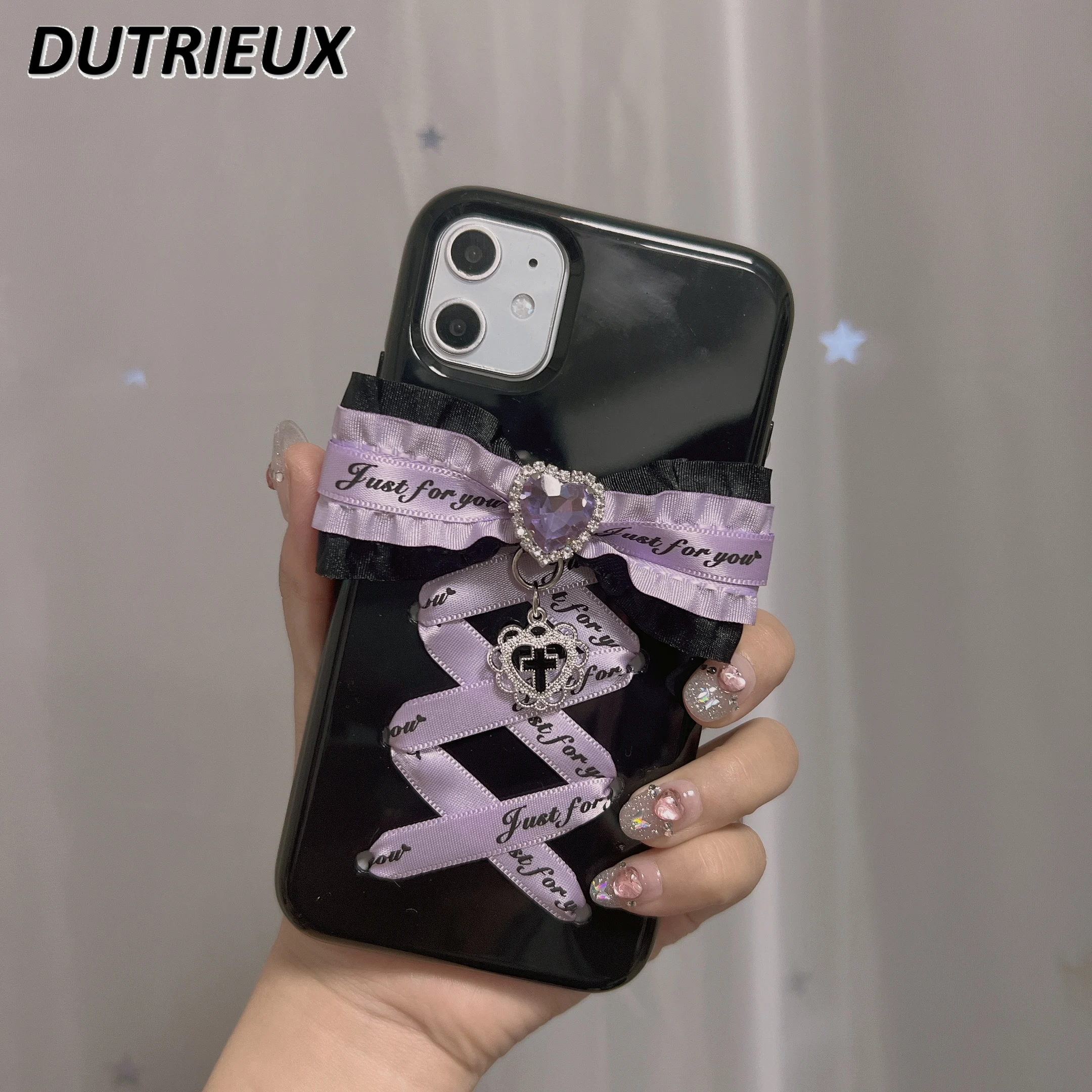 Lolita Japanese Style Suitable for 14pro 14promax 12pro Max 13pro 14pro 14plus Hot Girl Dark Phone15 Mobile Phone Cases Women