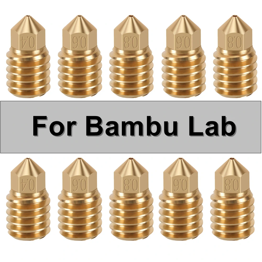 3D Printer Nozzle For Bambu Lab X1C/ P1P/ P1S, 1~10pcs Wholeasale Brass Nozzles For Bambulabs X1 Carbon