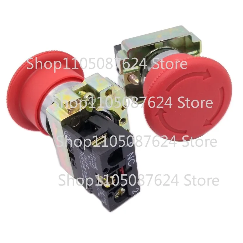 ZZZ 2pcs XB2-BS542 RED Mushroom 1NC Emergency Stop Push-button Switch