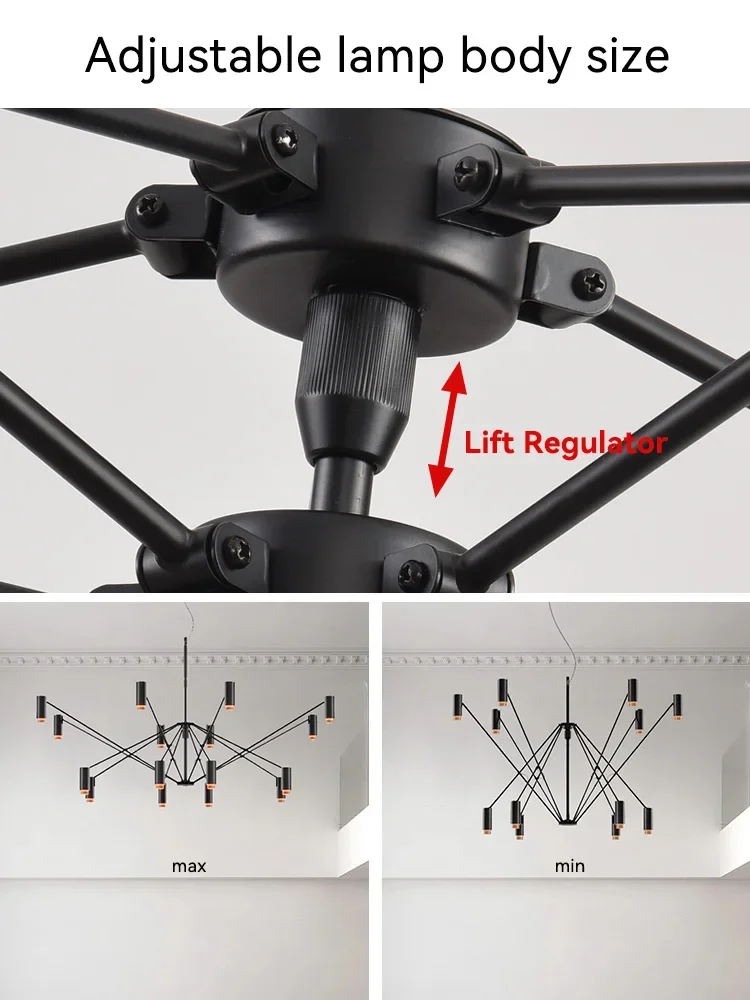 

Spain modern ceiling chandeliers bedroom lamp home lighting suspension design black pendant lights for living room dining loft