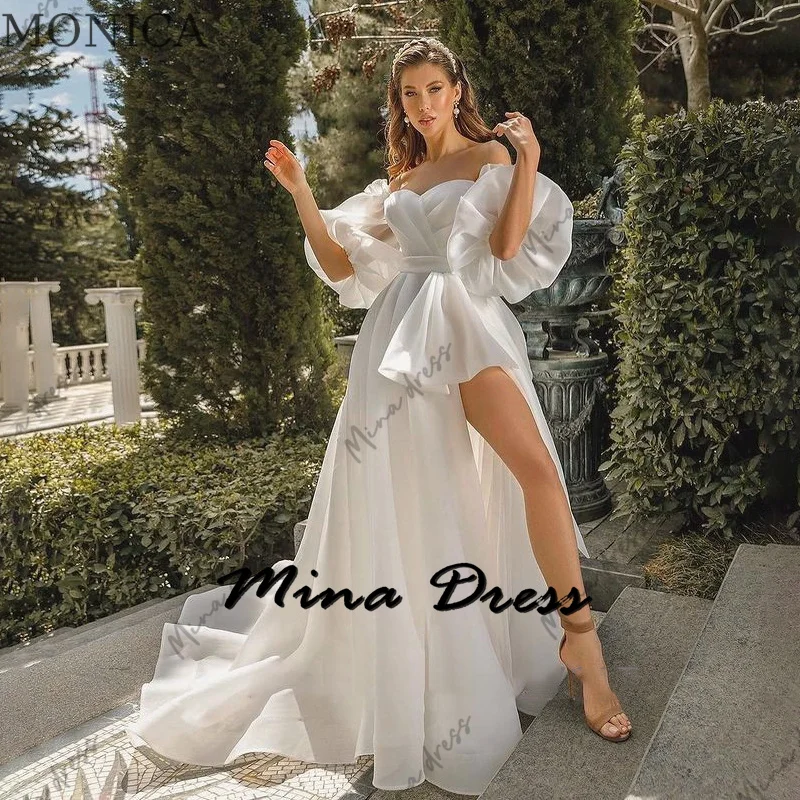 

Mina Customized High Low Elegant Evening Dresses 2024 Luxury Backless Wedding Dress Graduation Dresses Woman Ball Gowns Prom