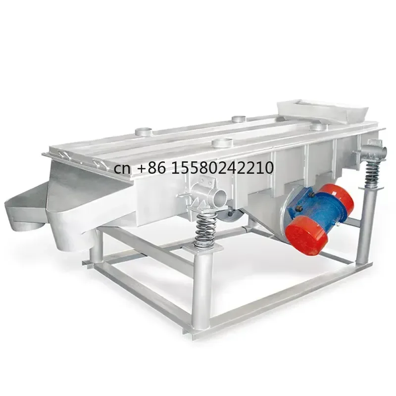 2026 hot High Efficiency Rectangular Vibrating Sieve Stainless or Carbon Steel Linear Vibrating Screen with 0.2-10mm Mesh