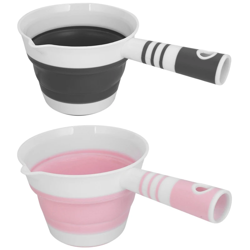 2 Pack Foldable Water Ladle, Collapsible Water Scoop Dipper, Folding Bath Spoon Ladle, Space Saving For Kitchen Bathroom