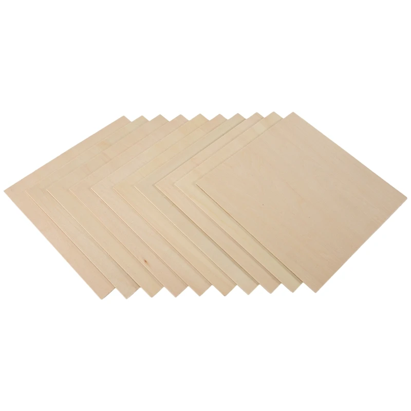 10 Stuks 20X20X0,2 Cm Lindehouten Platen Onafgewerkt Houten Bord, Rechthoek Blanco Houten, Houten Uitsparingen Voor Ambachten